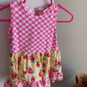 Ric Rac and Ruffles 6/9 month yellow pink dress